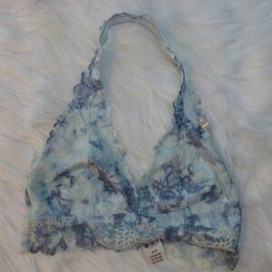 PINK Blue Print Halter Bralette
